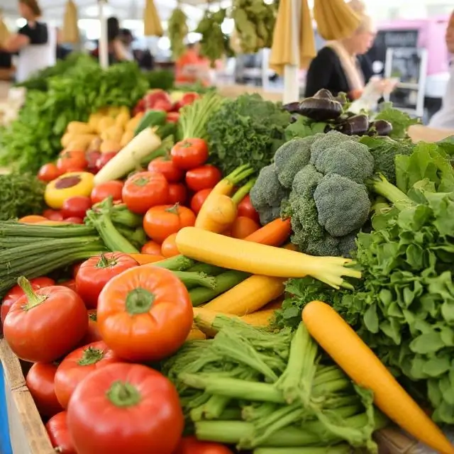 Fresh vegetables at a farmer's market